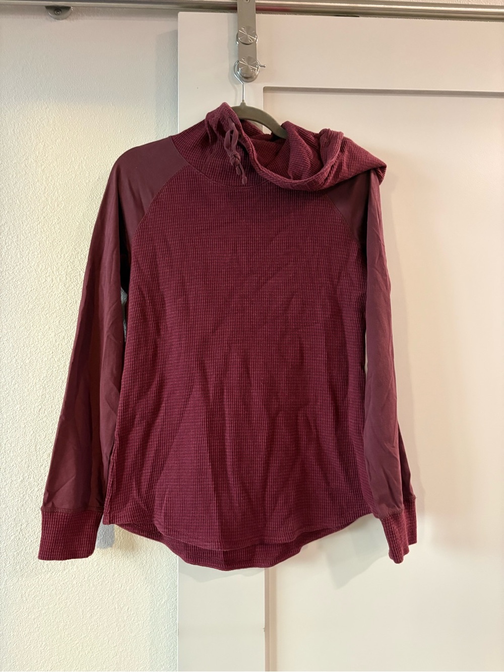 Columbia Women's Burgundy Hooded Waffle Sweatshirt